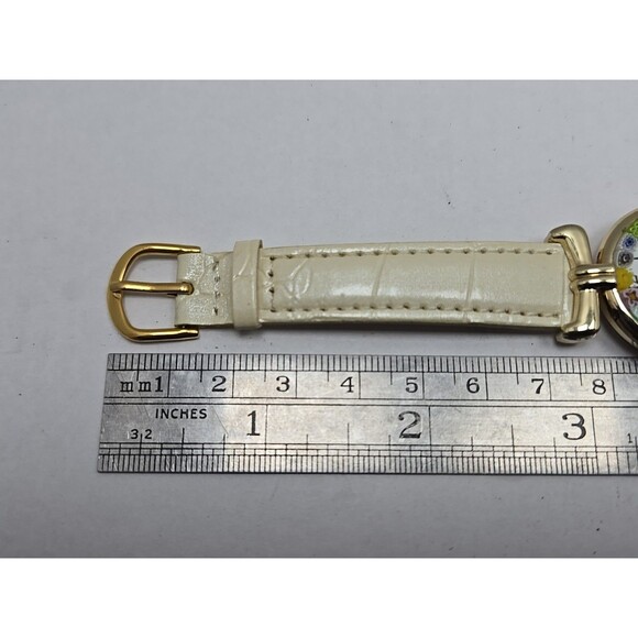 Venice Murano Millefiori Glass Border Womens Quartz Watch Leather New Battery - Picture 9 of 12